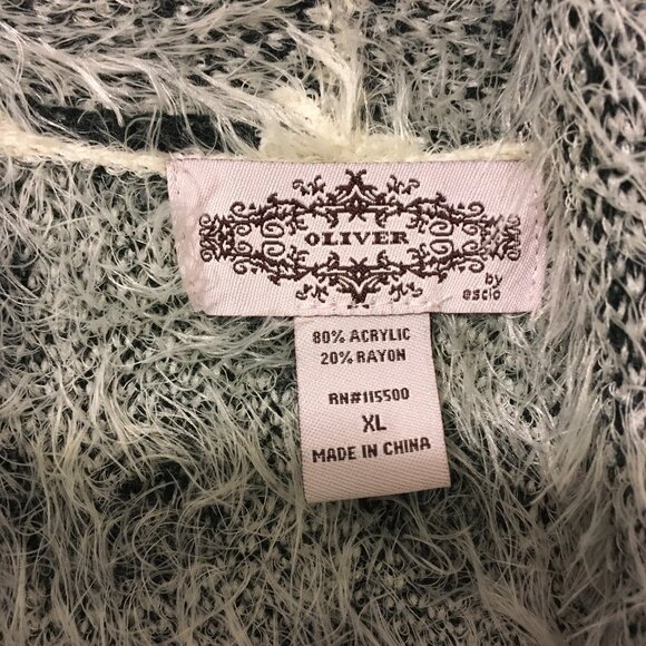 Oliver Animal Print Fuzzy Sweater Hombre - Picture 3 of 6